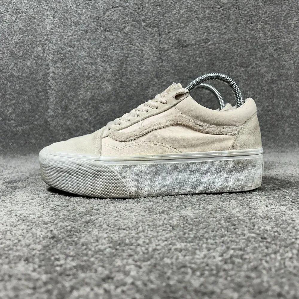 Vans Classic Slip-On Stackform Women’s Size 8 Marshmallow Cream Platform Shoes